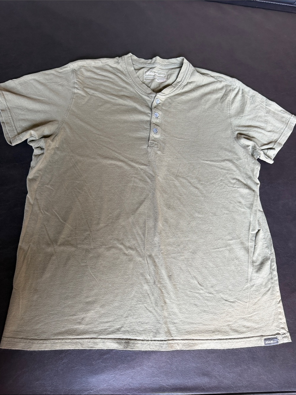 Men's Olive Eddie Bauer Short Sleeve Shirt